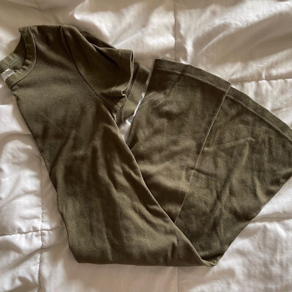 olive green t-shirt dress